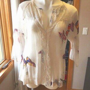 Silk and lace butterfly top